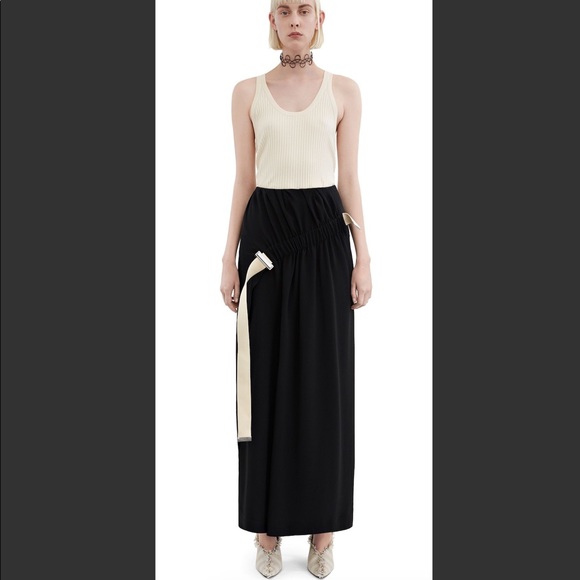 Acne Studios Buckled Ruche Crepe Skirt - Picture 2 of 5